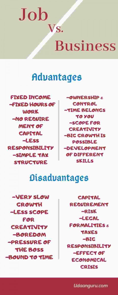 job vs business infographics
